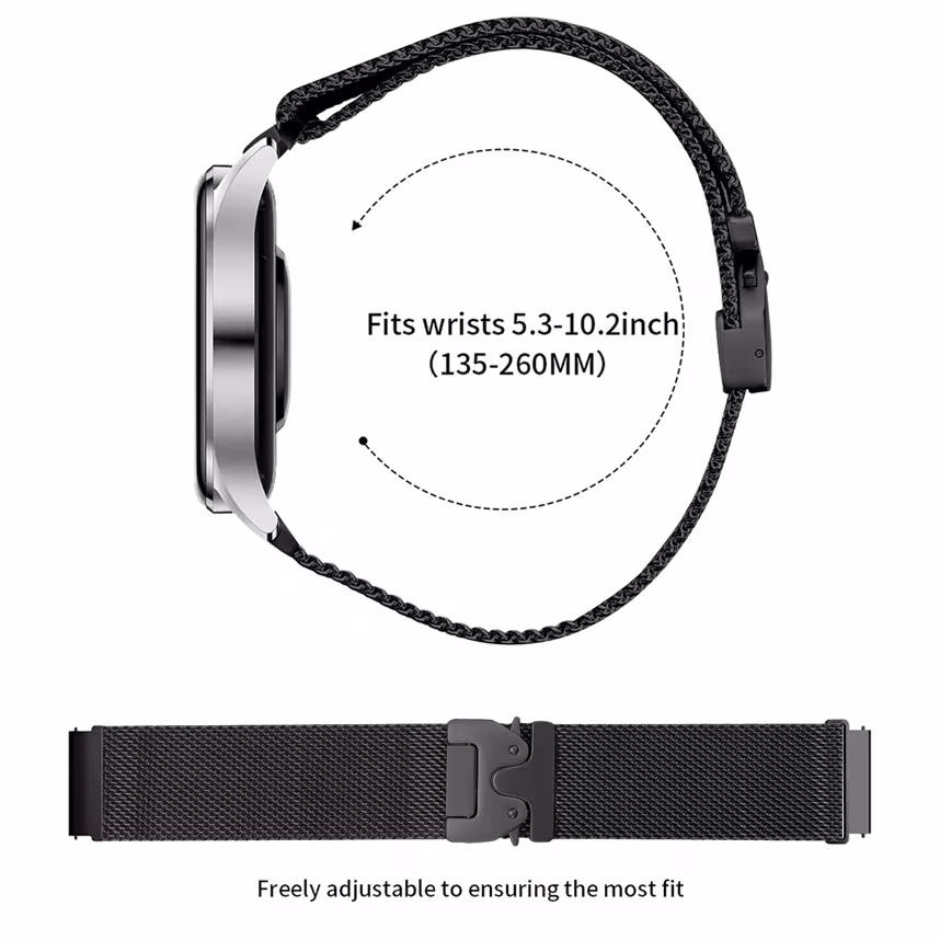 Felixx Smartwatcharmband Milanaise Safe Cl. Black-Universal 22mm
