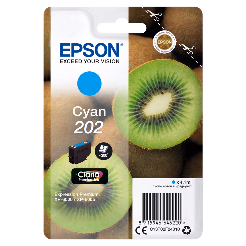 Epson 202 T02E1 Tinte Black 6,9ml