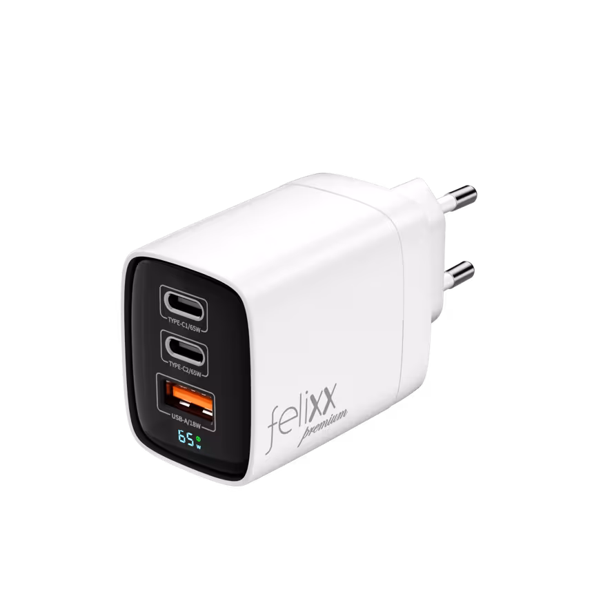 Felixx LED Display 65W Travel Charger Wei&szlig;