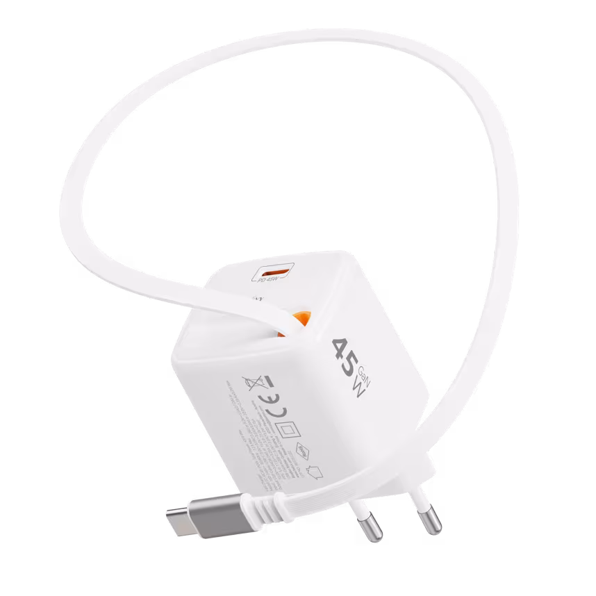 Felixx 45W Retractable Cable GaN Travel Charger Wei&szlig;
