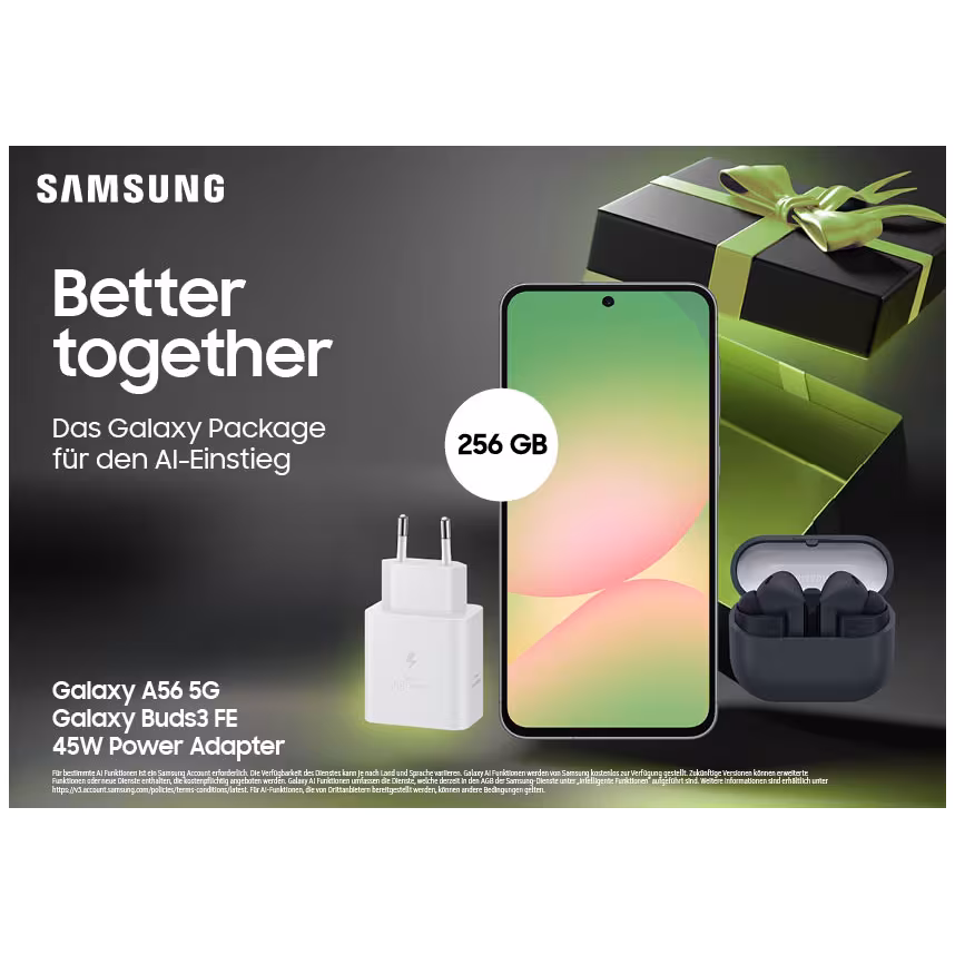 Samsung Bundle A56 5G 256GB + Buds3FE + 45W
