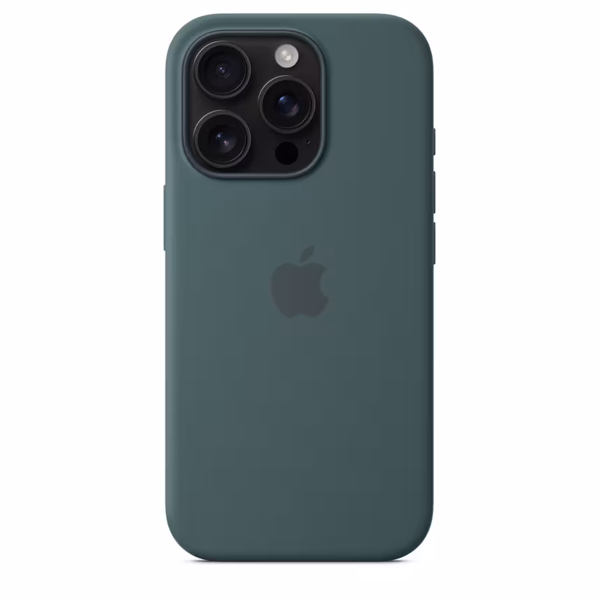 Apple iPhone 16 Pro Silikon Case mit Magsafe lake green