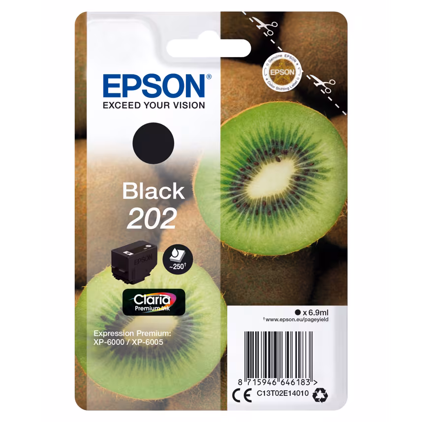 Epson 202 T02E1 Tinte Black 6,9ml