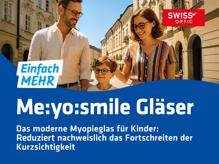 Darstellung von Me:Yo:Smile Brillengläsern bei Kindern.