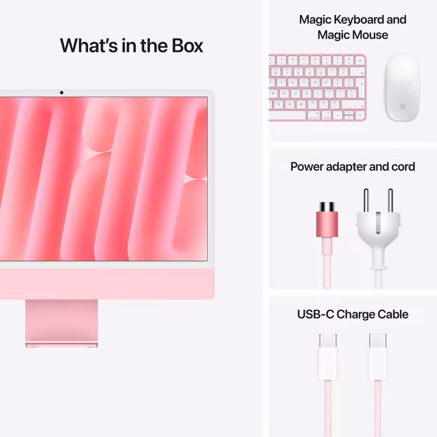 Apple iMac 24"  4.5K/M4/8CPU/8GPU/16GB/256GB, pink