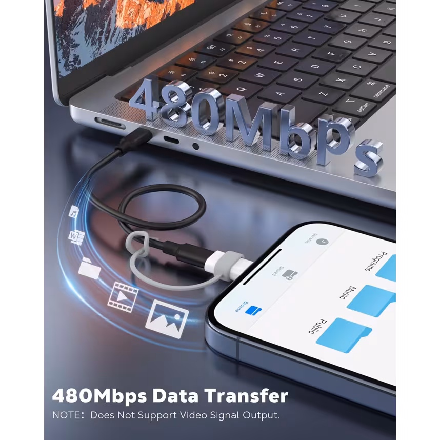 felixx Lade- Adapter USB Typ-C Buchse zu Lightning Stecker