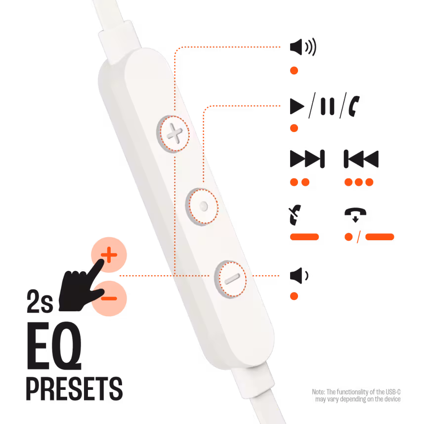 JBL Tune 305C kabelgebundener USB-C In-Ear Kopfhörer weiß