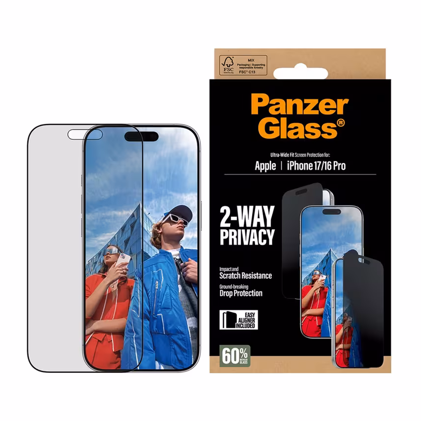 PanzerGlass Privacy Screen Protector iPhone 17/iPhone 16 Pro