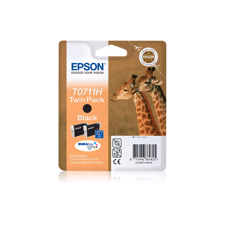 Epson T0711H Tinte Black Twin 2x11,1ml