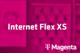 Tarif Internet Flex XS und Magenta-Logo vor unscharfem magentafarbenem Hintergrund mit Handyabteilung in Hartlauer Geschäft