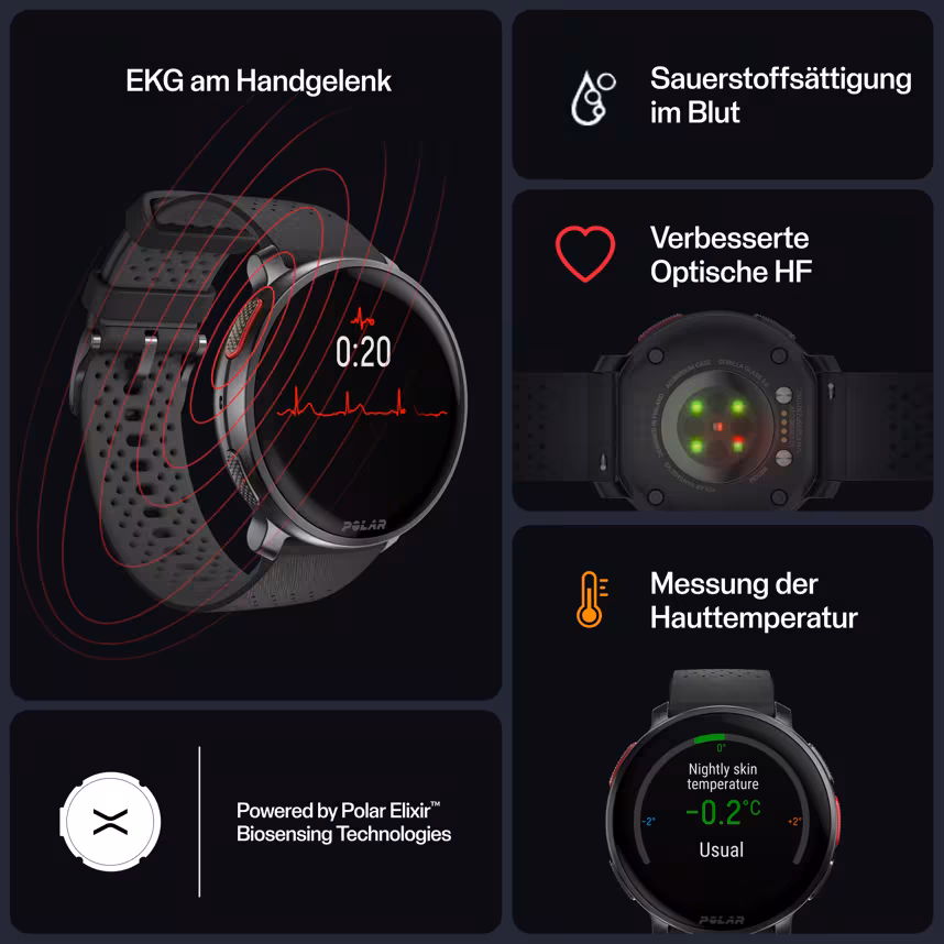 Polar Vantage V3 black/black S-L inkl. HR