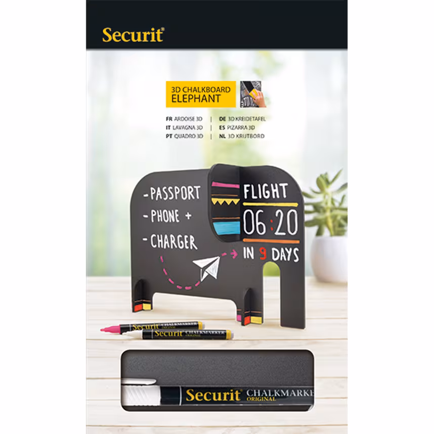 Securit 3-D Tier Elephant Schwarz