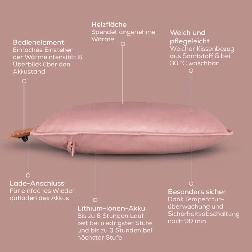 BEURER HK 77 Akku-Heizkissen blush-rose