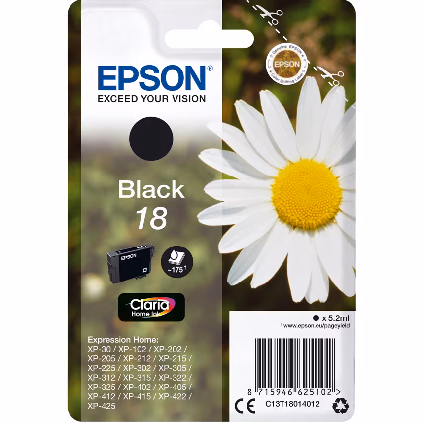 Epson Claria Nr. 18 Tinte Black 5,2ml