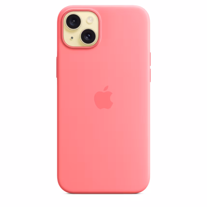 Apple iPhone 15 Plus Silikon Case mit MagSafe pink