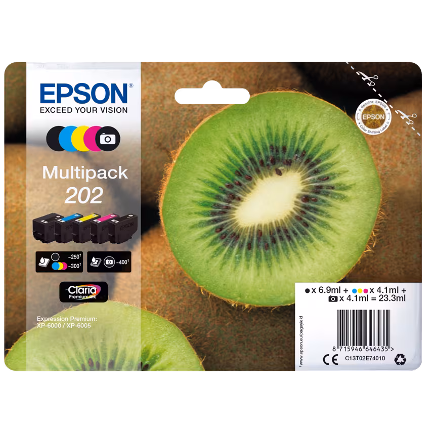 Epson 202 T02E7 Tinte Multipack 4,1ml