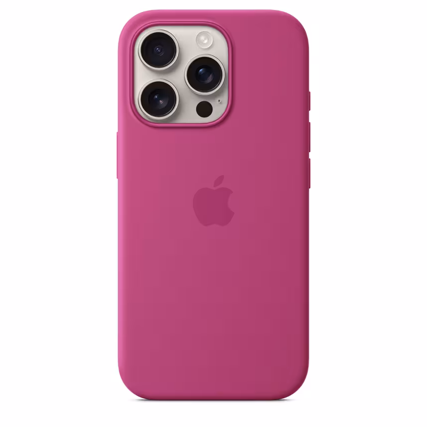 Apple iPhone 16 Pro Silikon Case mit Magsafe fuchsia 