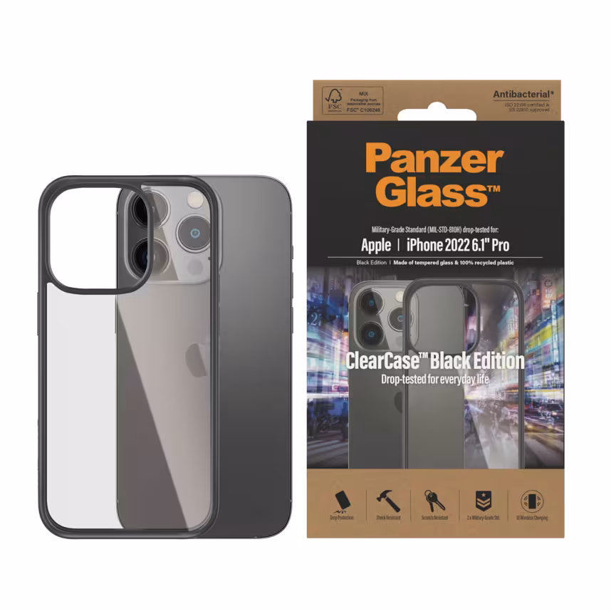 ClearCase mit BlackFrame f&uuml;r Apple iPhone 2022 6.1"Pro