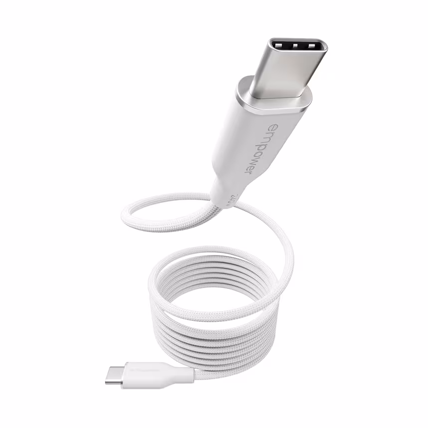 empower by PanzerGlass® Magnetic 240W USB-C Kabel 1,5m Silber Weiss
