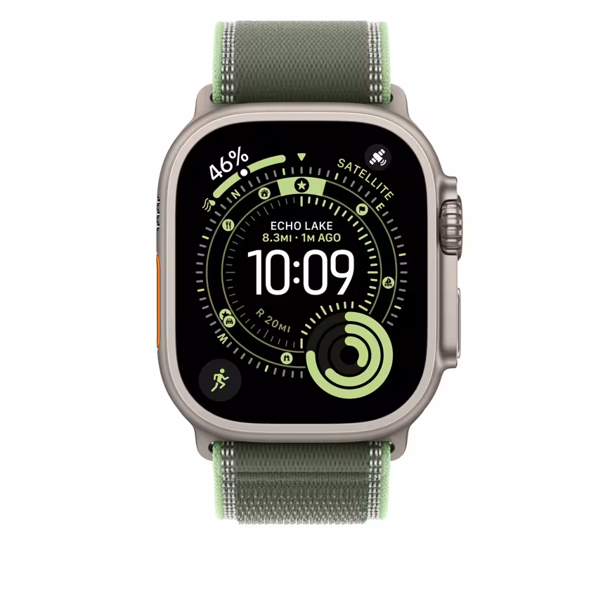 Apple Watch 49mm Green/Neon Trail Loop S/M natural Titan