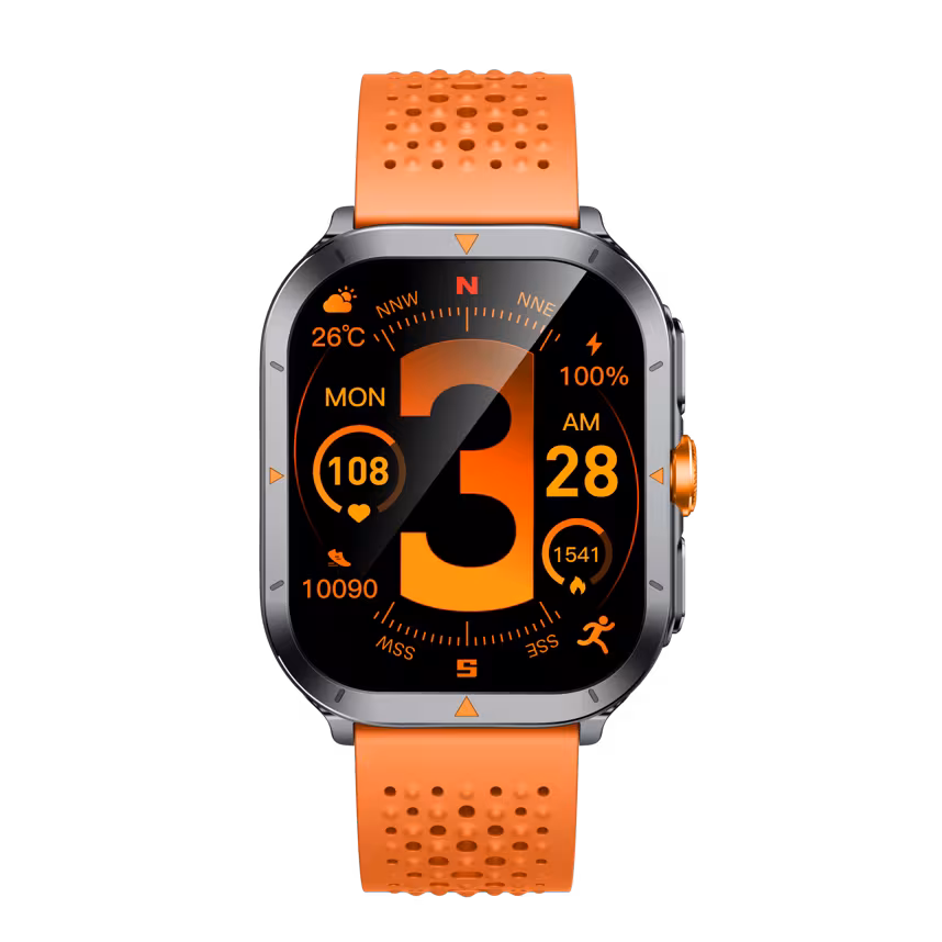 felixx Smartwatch F707GPS, Amoled 2.01, gun-metal silver