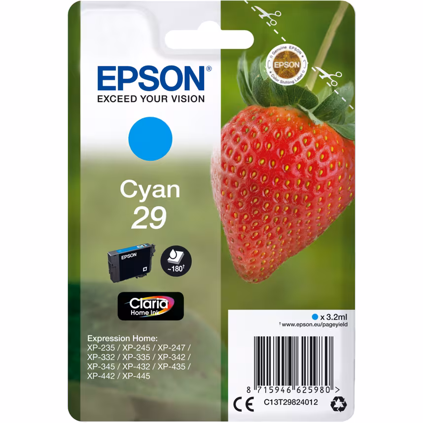 Epson 29 T2982 Tinte Cyan 3,2ml