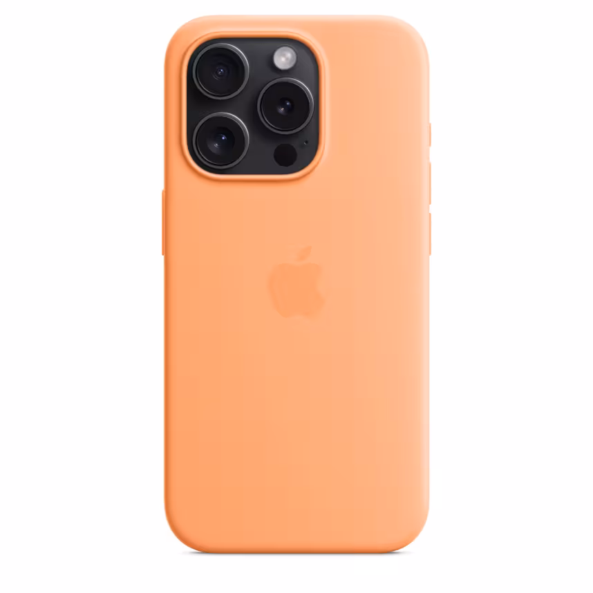 Apple iPhone 15 Pro Silikon Case mit MagSafe orange sorbet