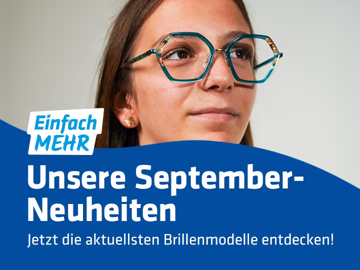 Diverse Brillen Neuheiten gezeigt vor neutralem Hintergrund.