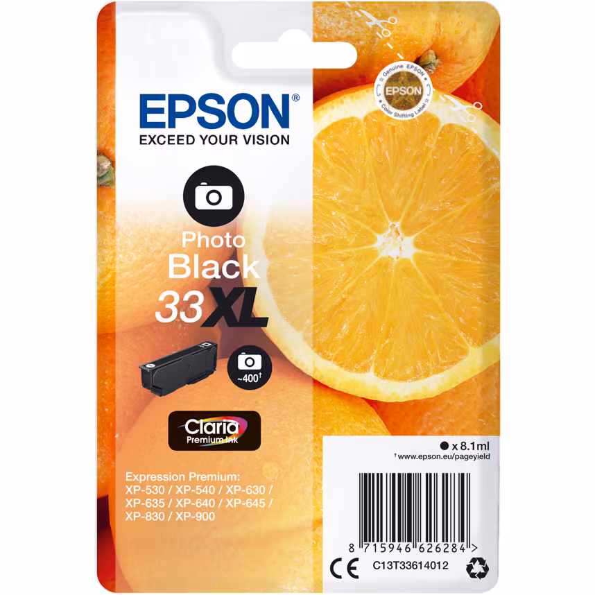 Epson 33XL T3361 Tinte Photo Black 8,1ml