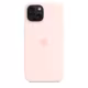 Apple iPhone 15 Silikon Case mit MagSafe light pink