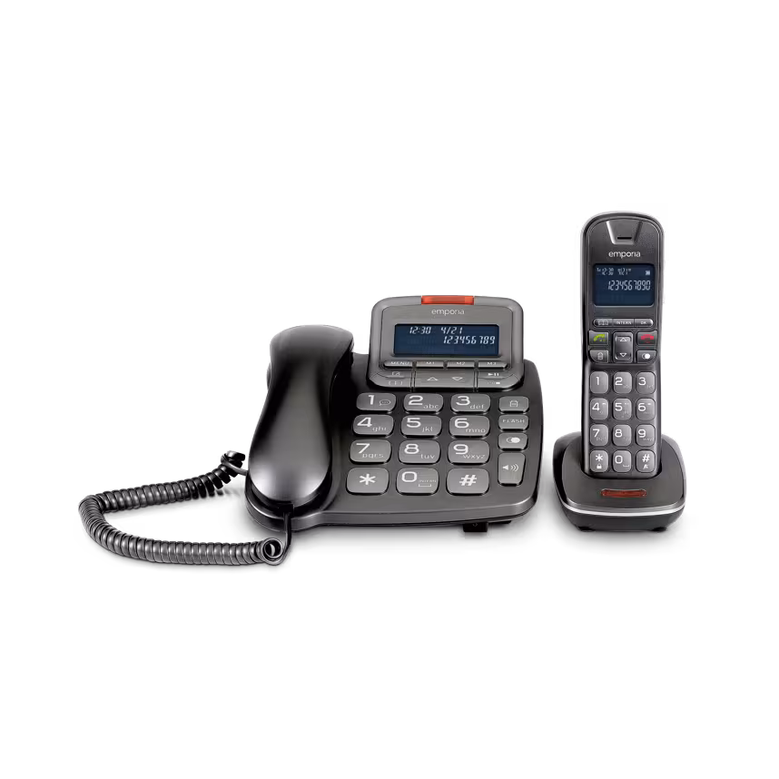 Emporia TH21ABB Festnetz- & Schnurlostelefon mit Anrufbeantw