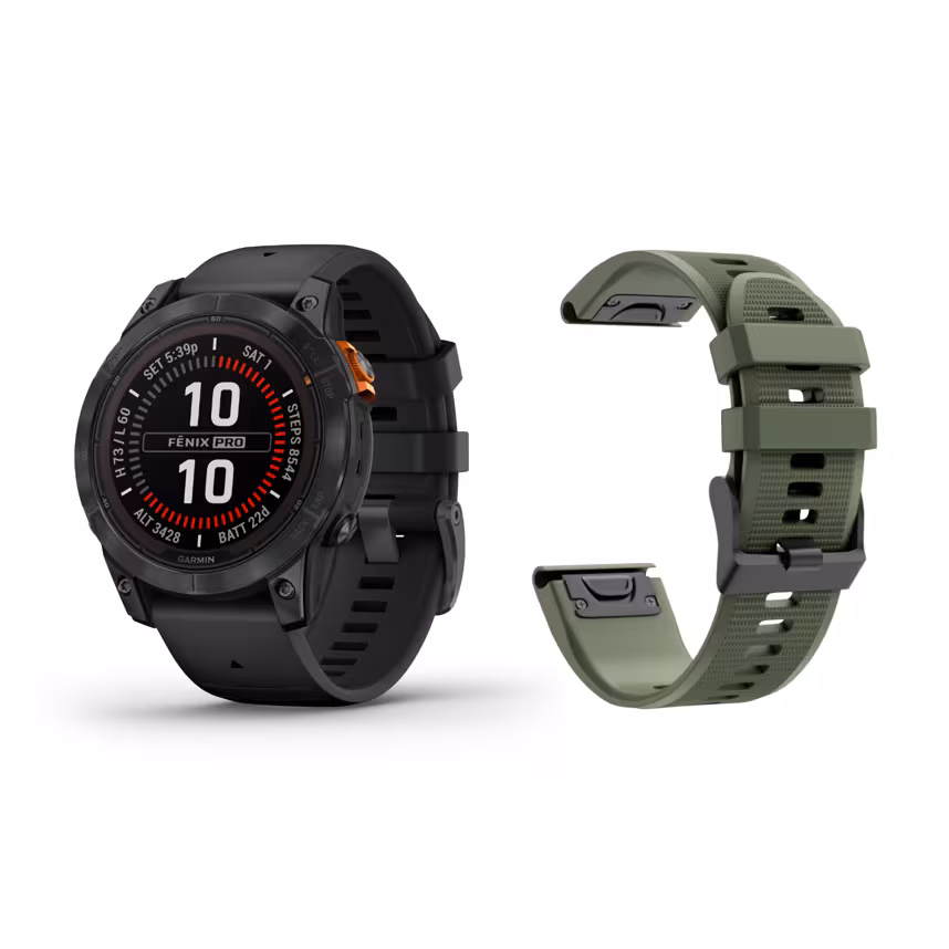 Garmin Fenix 7 Pro Solar slate gray + Gratis Mika Band Grün