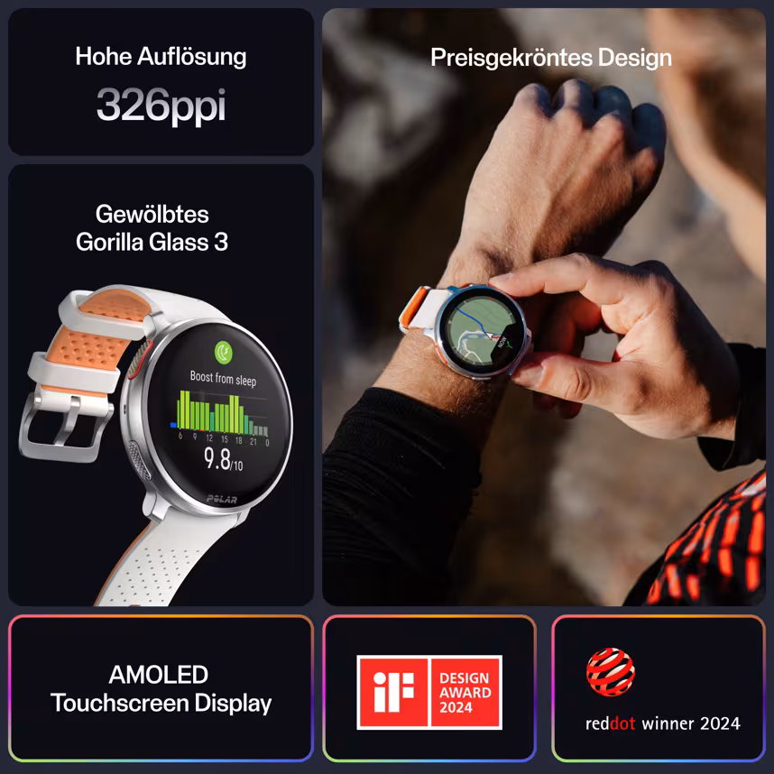 Polar Vantage V3 silver/orange S-L