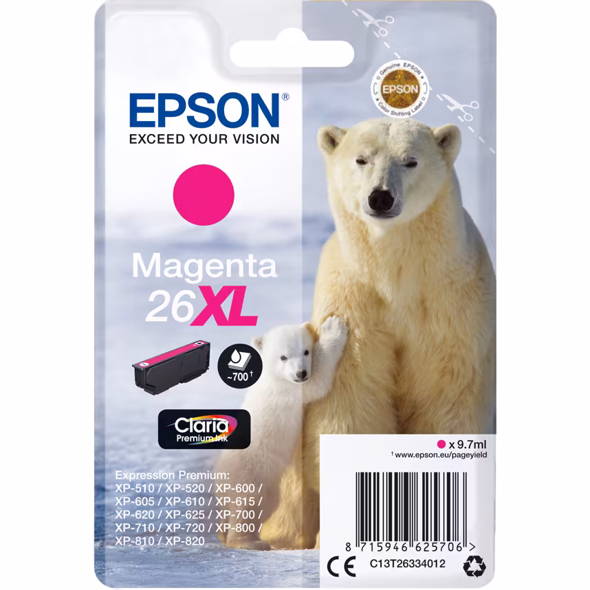 Epson 26XL T2633 Tinte Magenta 9,7ml