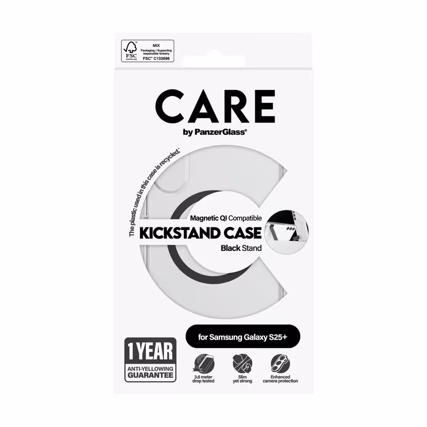 CARE PanzerGlass Case Transparent Kickstand S25 Plus