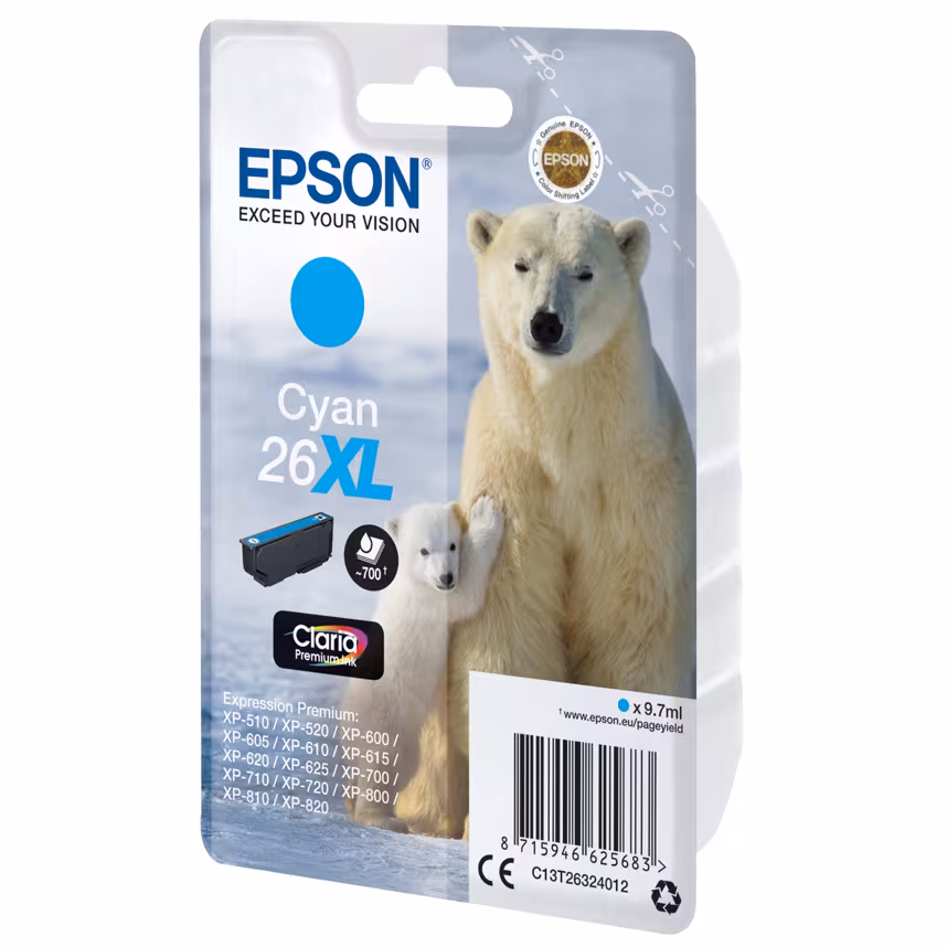 Epson 26XL T2632 Tinte Cyan 9,7ml