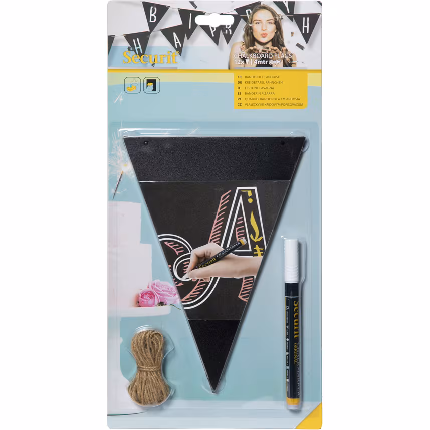 Securit Flaggen mit 12 Kreidetafelflaggen