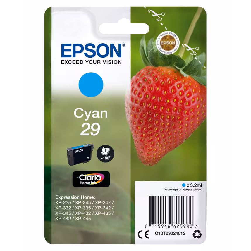 Epson 29 T2982 Tinte Cyan 3,2ml