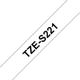 Brother TZE-S221 Band weiß/schwarz 9mm