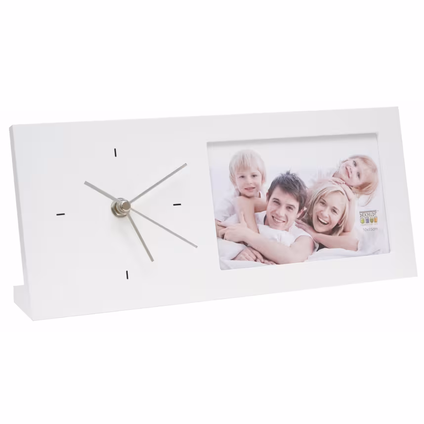 Bilderrahmen Deknudt Foto-Uhr Holz weiß S66RT1