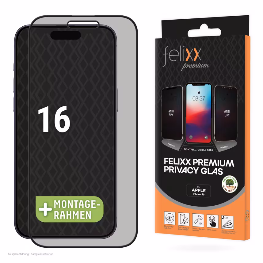 Felixx 3D Glas Full- Blickschutz Apple iPhone 16