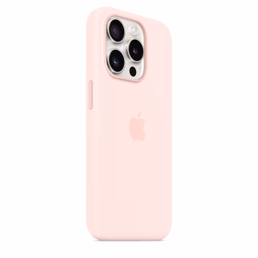 Apple iPhone 15 Pro Silikon Case mit MagSafe light pink