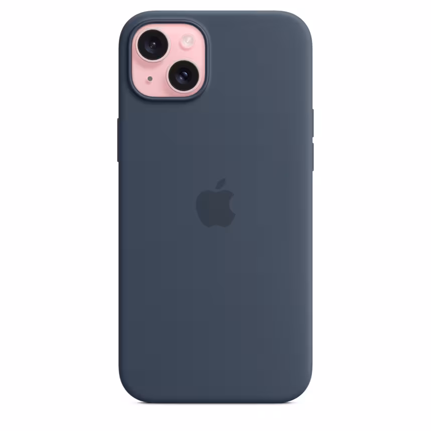 Apple iPhone 15 Plus Silikon Case mit MagSafe storm blue