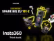 Aktionsgrafik von Insta 360 mit verschiedenen Insta 360 Produkten auf schwarzem Hintergrund und folgendem Text: "Insta 360. Black Friday Sale. Spare bis zu 151€. Die größten Rabatte des Jahres. Jetzt schnell sein. Insta 360. Think bold."