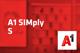 A1 SIMply S Tarif und A1-Logo vor unscharfem roten Hintergrund mit Handyabteilung in Hartlauer Geschäft