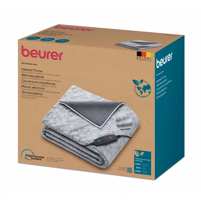 Beurer HD 75 Nordic Grey Green Planet Wärmedecke