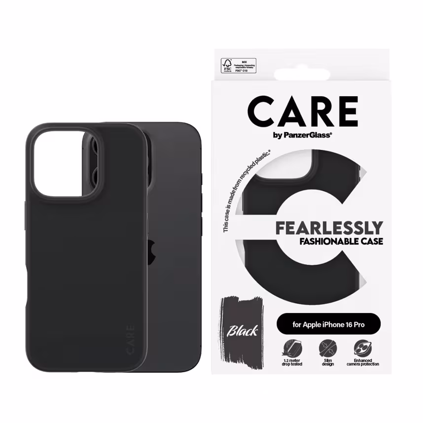 Care Back Cover Fashion Apple iPhone 16 Pro schwarz