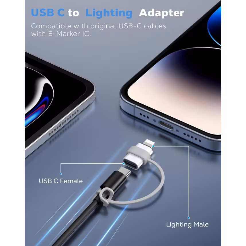 felixx Lade- Adapter USB Typ-C Buchse zu Lightning Stecker