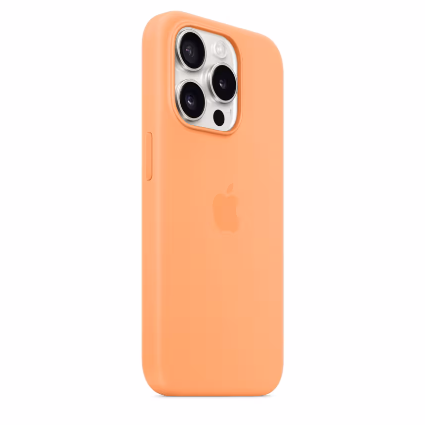 Apple iPhone 15 Pro Silikon Case mit MagSafe orange sorbet