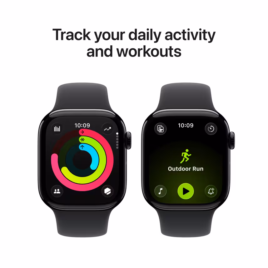 Apple Watch S11 GPS 42mm Jet Black Alu Case + Black Sport M/L
